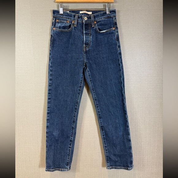 Levi’s Wedgie Straight Ankle Dark Wash Jeans - Picture 2 of 14